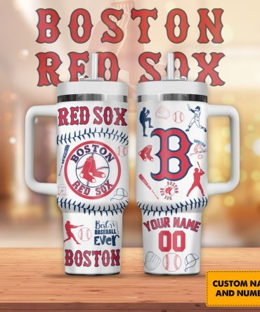 Boston Red Sox Mlb Custom Stanley Quencher 40Oz Stainless Steel Tumbler