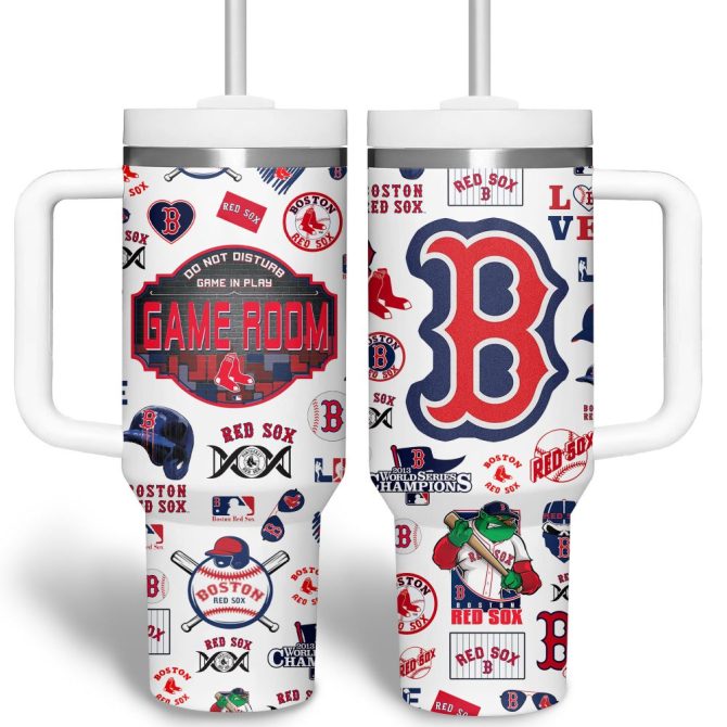 Boston Red Sox Mlb Custom Stanley Quencher 40Oz Stainless Steel Tumbler - Image 3