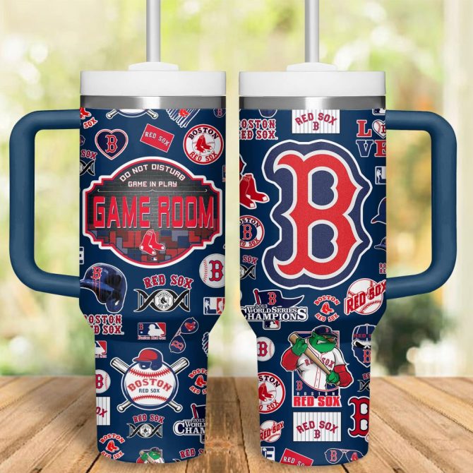 Boston Red Sox Mlb Custom Stanley Quencher 40Oz Stainless Steel Tumbler - Image 9