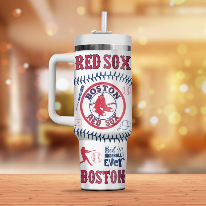 Boston Red Sox Mlb Custom Stanley Quencher 40Oz Stainless Steel Tumbler - Image 2