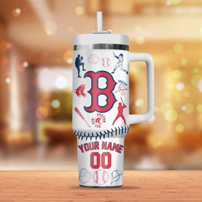 Boston Red Sox Mlb Custom Stanley Quencher 40Oz Stainless Steel Tumbler - Image 3
