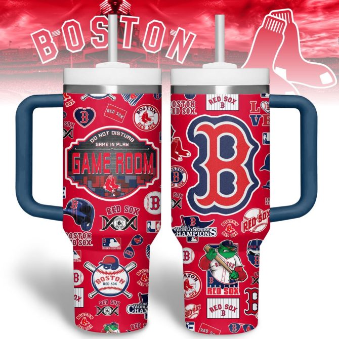 Boston Red Sox Mlb Custom Stanley Quencher 40Oz Stainless Steel Tumbler - Image 4