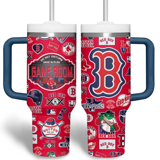 Boston Red Sox Mlb Custom Stanley Quencher 40Oz Stainless Steel Tumbler - Image 7