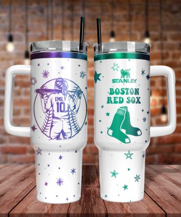 Boston Red Sox Mlb Custom Stanley Quencher 40Oz Stainless Steel Tumbler With Handle