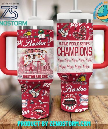 Boston Red Sox Mlb Custom Stanley Quencher 40Oz Stainless Steel Tumbler With Handle