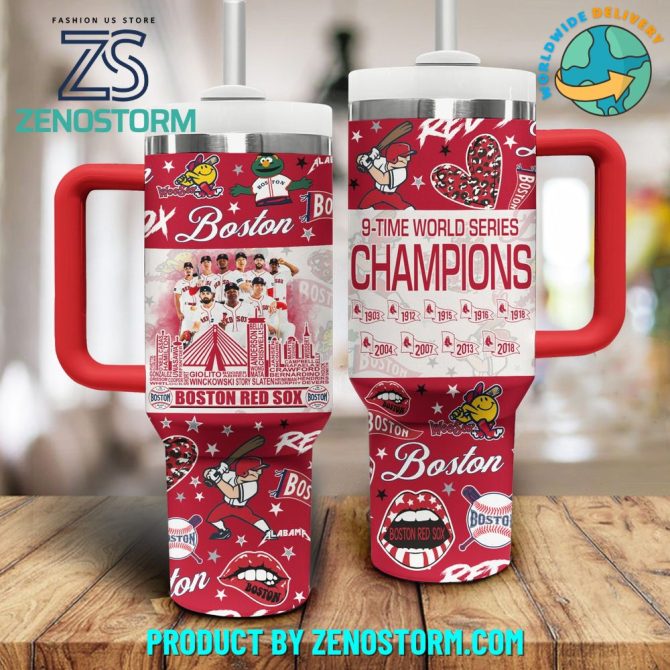 Boston Red Sox Mlb Custom Stanley Quencher 40Oz Stainless Steel Tumbler With Handle