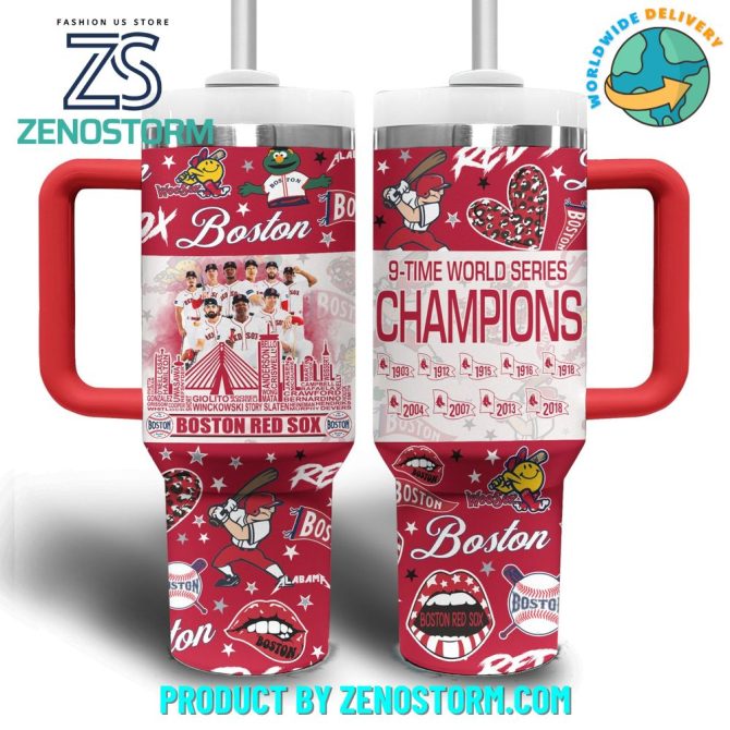 Boston Red Sox Mlb Custom Stanley Quencher 40Oz Stainless Steel Tumbler With Handle - Image 2