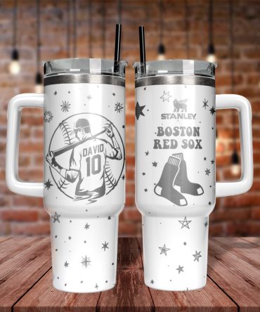 Boston Red Sox Mlb Custom Stanley Quencher 40Oz Stainless Steel Tumbler With Handle