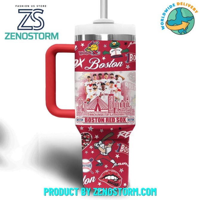 Boston Red Sox Mlb Custom Stanley Quencher 40Oz Stainless Steel Tumbler With Handle - Image 3