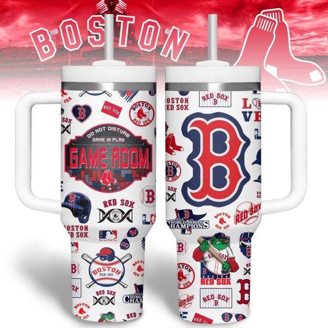 Boston Red Sox Mlb Custom Stanley Quencher 40Oz Stainless Steel Tumbler