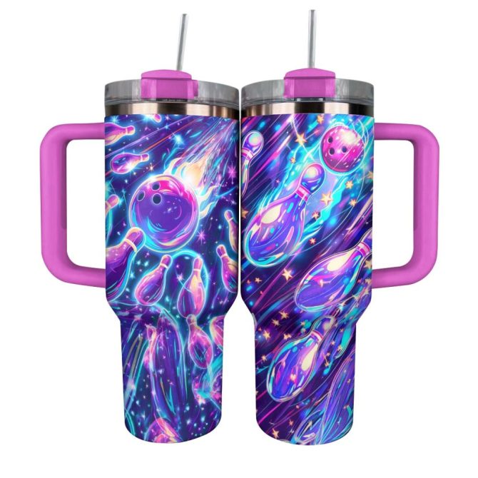 Bowling Custom Stanley Quencher 40Oz Stainless Steel Tumbler With Handle - Image 2
