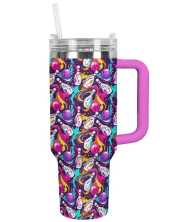 Bowling Custom Stanley Quencher 40Oz Stainless Steel Tumbler With Handle
