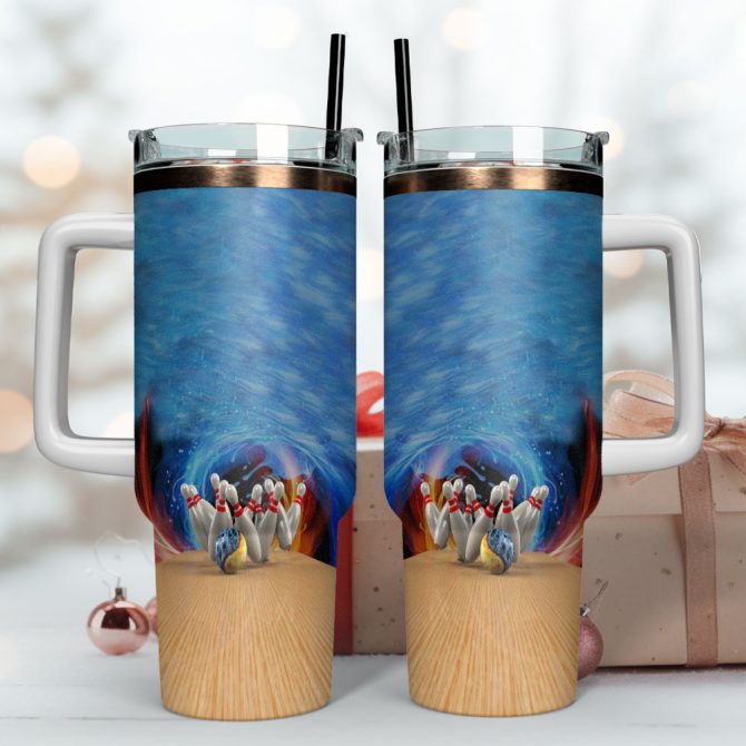 Bowling Custom Stanley Quencher 40Oz Stainless Steel Tumbler With Handle - Image 4