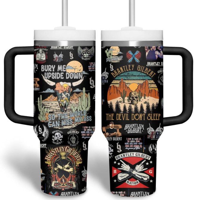 Brantley Gilbert Music Custom Stanley Quencher 40Oz Stainless Steel Tumbler - Image 2