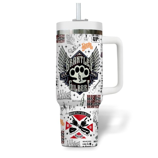 Brantley Gilbert Music Custom Stanley Quencher 40Oz Stainless Steel Tumbler - Image 3