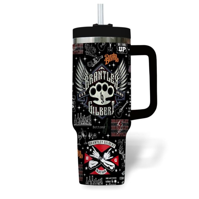 Brantley Gilbert Music Custom Stanley Quencher 40Oz Stainless Steel Tumbler - Image 5