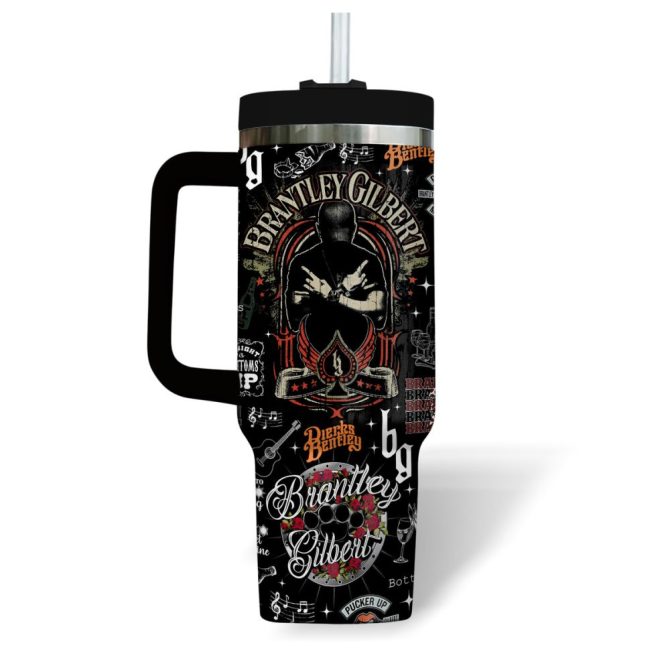 Brantley Gilbert Music Custom Stanley Quencher 40Oz Stainless Steel Tumbler - Image 6