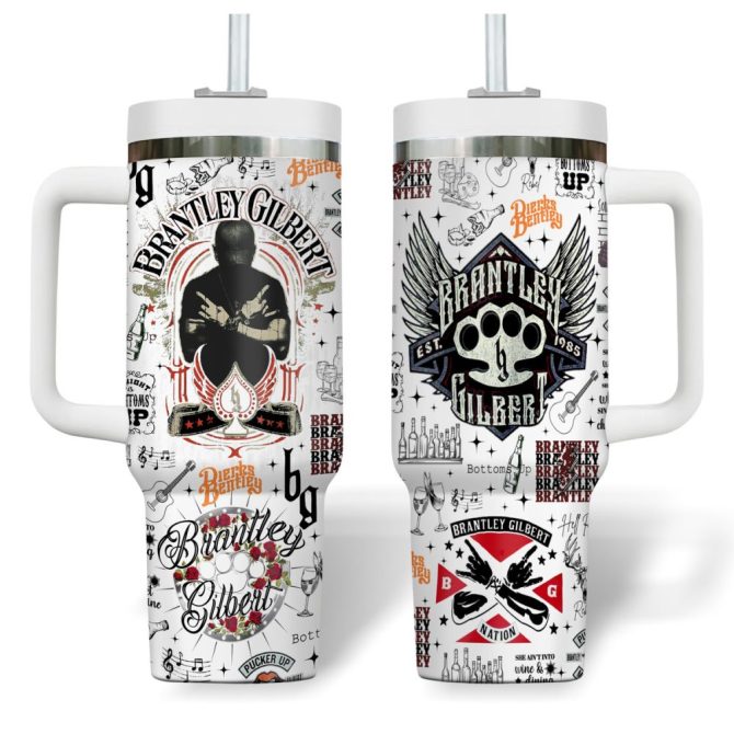 Brantley Gilbert Music Custom Stanley Quencher 40Oz Stainless Steel Tumbler - Image 2