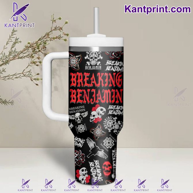 Breaking Benjamin Music Custom Stanley Quencher 40Oz Stainless Steel Tumbler With Handle - Image 2