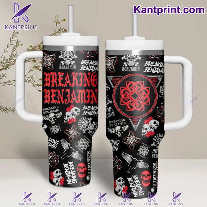 Breaking Benjamin Music Custom Stanley Quencher 40Oz Stainless Steel Tumbler With Handle