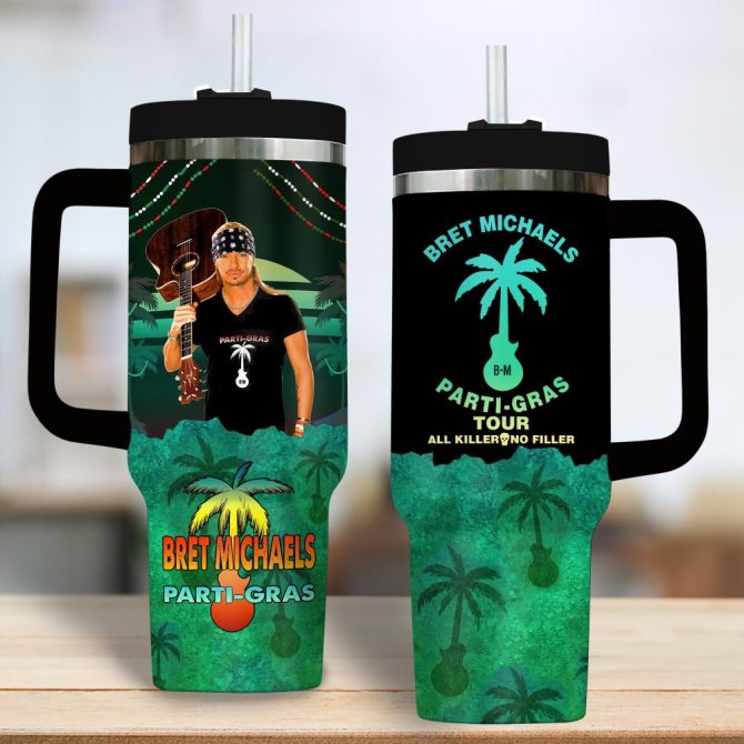 Bret Michaels Music Custom Stanley Quencher 40Oz Stainless Steel Tumbler