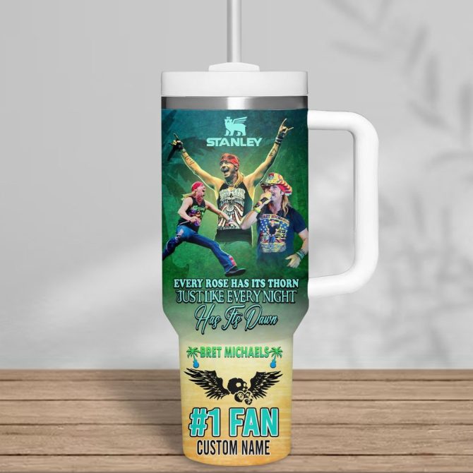 Bret Michaels Music Custom Stanley Quencher 40Oz Stainless Steel Tumbler With Handle - Image 4