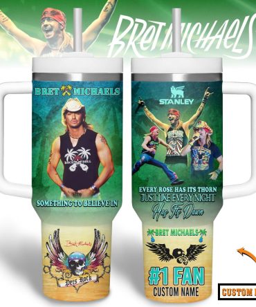 Bret Michaels Music Custom Stanley Quencher 40Oz Stainless Steel Tumbler With Handle