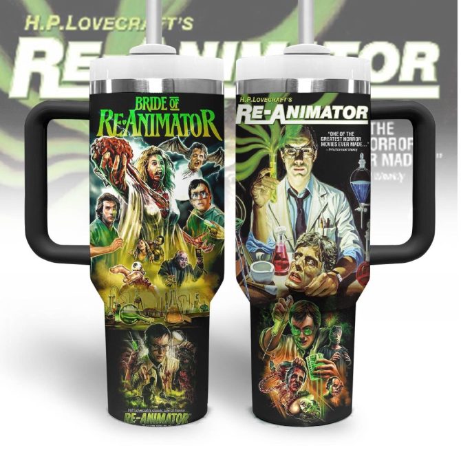 Bride Of Re-Animator Movies Custom Stanley Quencher 40Oz Stainless Steel Tumbler