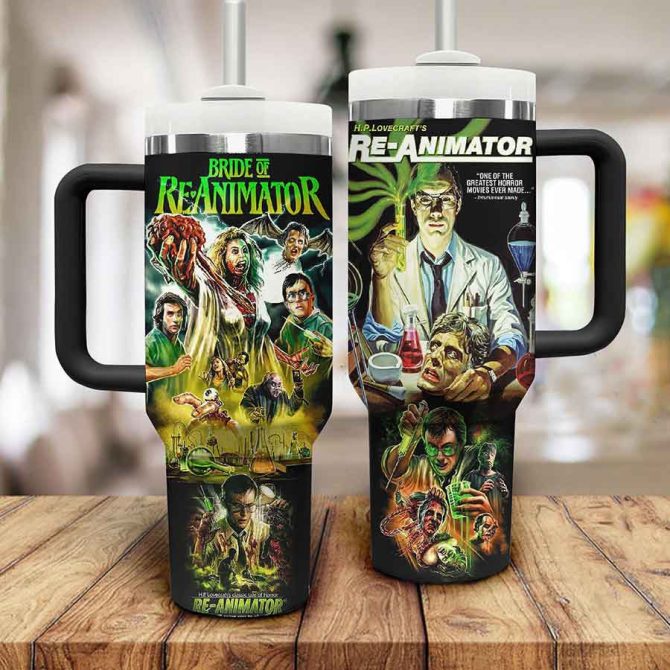 Bride Of Re-Animator Movies Custom Stanley Quencher 40Oz Stainless Steel Tumbler - Image 2