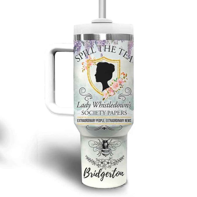 Bridgerton Tv Series Custom Stanley Quencher 40Oz Stainless Steel Tumbler - Image 3
