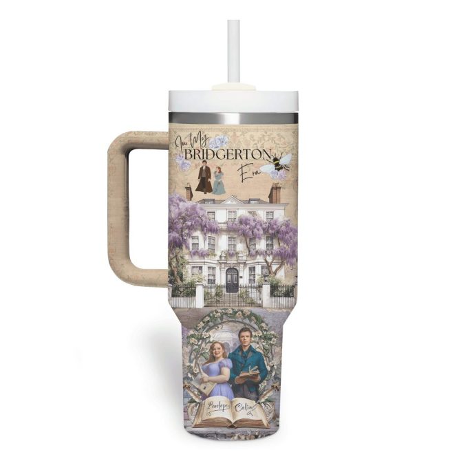 Bridgerton Tv Series Custom Stanley Quencher 40Oz Stainless Steel Tumbler With Handle - Image 3