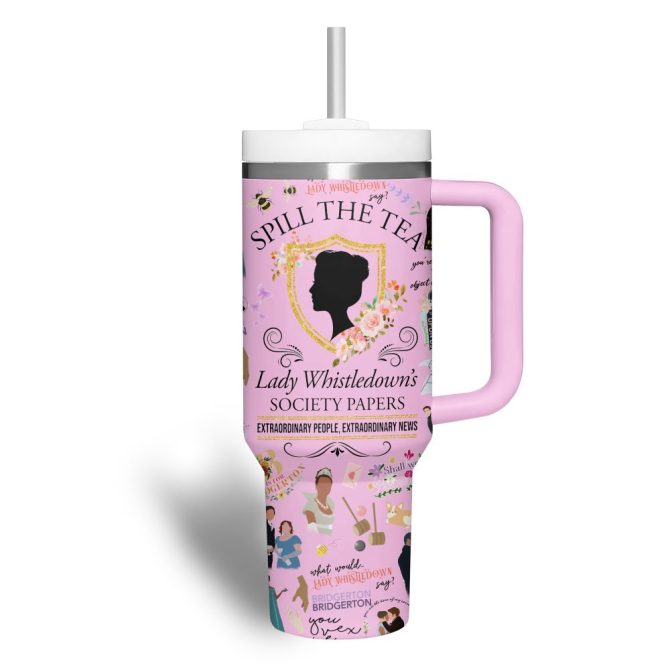 Bridgerton Tv Series Custom Stanley Quencher 40Oz Stainless Steel Tumbler - Image 4