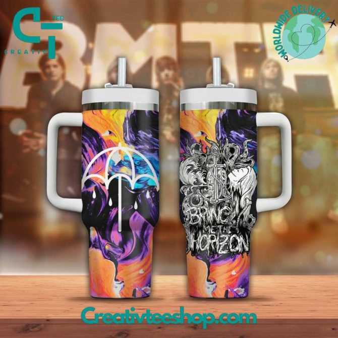 Bring Me The Horizon Music Custom Stanley Quencher 40Oz Stainless Steel Tumbler With Handle