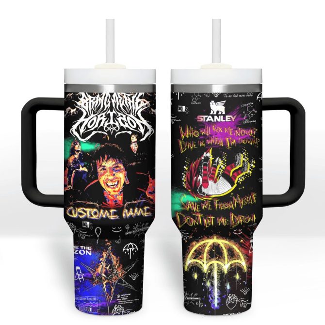 Bring Me The Horizon Music Custom Stanley Quencher 40Oz Stainless Steel Tumbler With Handle - Image 4