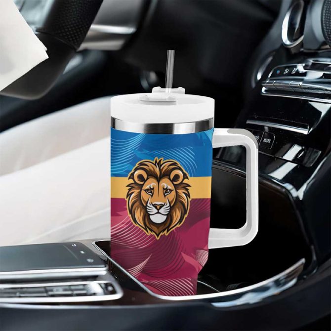 Brisbane-Geelong Football Cracked Metal Style Custom Stanley Quencher 40Oz Stainless Steel Tumbler With Handle - Image 8