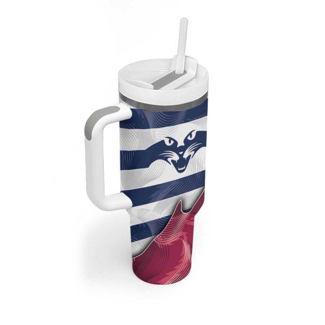 Brisbane-Geelong Football Cracked Metal Style Custom Stanley Quencher 40Oz Stainless Steel Tumbler With Handle - Image 3