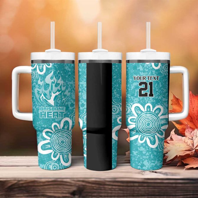 Brisbane Heat Minimalism Aboriginal Custom Stanley Quencher 40Oz Stainless Steel Tumbler With Handle