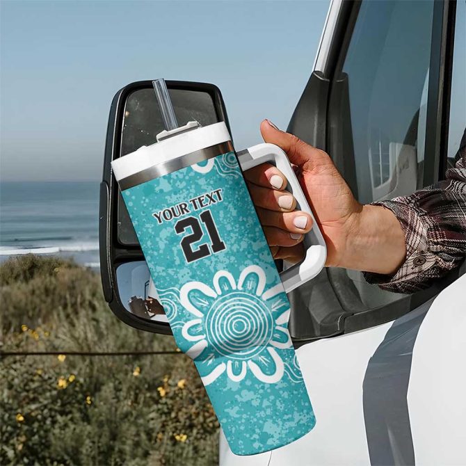 Brisbane Heat Minimalism Aboriginal Custom Stanley Quencher 40Oz Stainless Steel Tumbler With Handle - Image 7