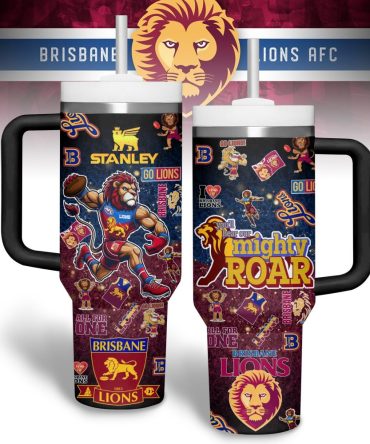 Brisbane Lions Afl Custom Stanley Quencher 40Oz Stainless Steel Tumbler With Handle