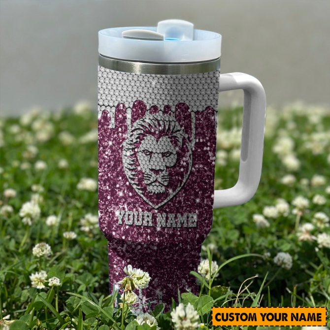 Brisbane Lions Afl Sports Glitter Custom Stanley Quencher 40Oz Stainless Steel Tumbler With Handle - Image 4