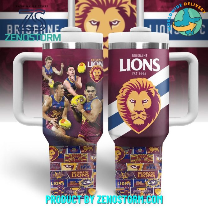Brisbane Lions Nrl Custom Stanley Quencher 40Oz Stainless Steel Tumbler With Handle