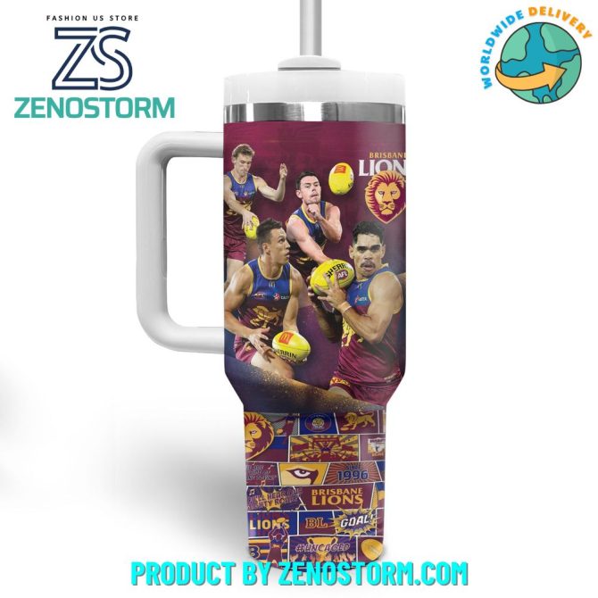 Brisbane Lions Nrl Custom Stanley Quencher 40Oz Stainless Steel Tumbler With Handle - Image 4