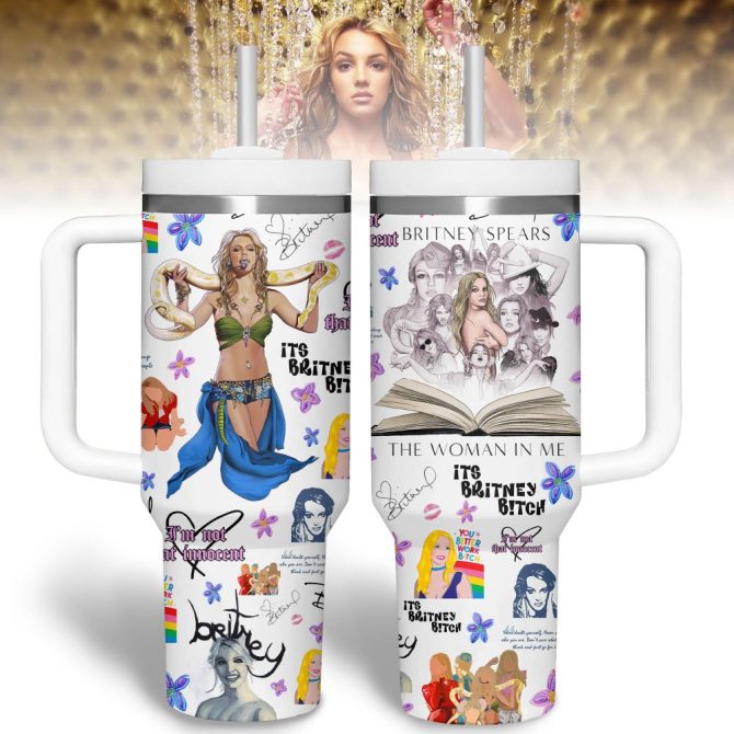 Britney Spears Music Custom Stanley Quencher 40Oz Stainless Steel Tumbler - Image 6