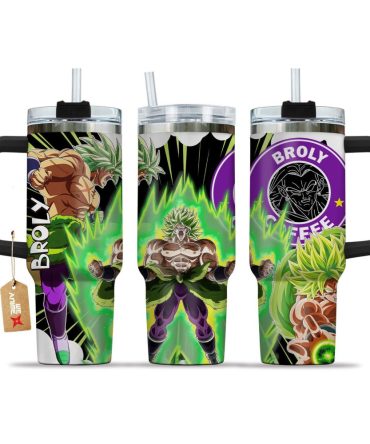 Broly Legendary Super Saiyan Dragon Ball Z Anime Custom Stanley Quencher 40Oz Stainless Steel Tumbler
