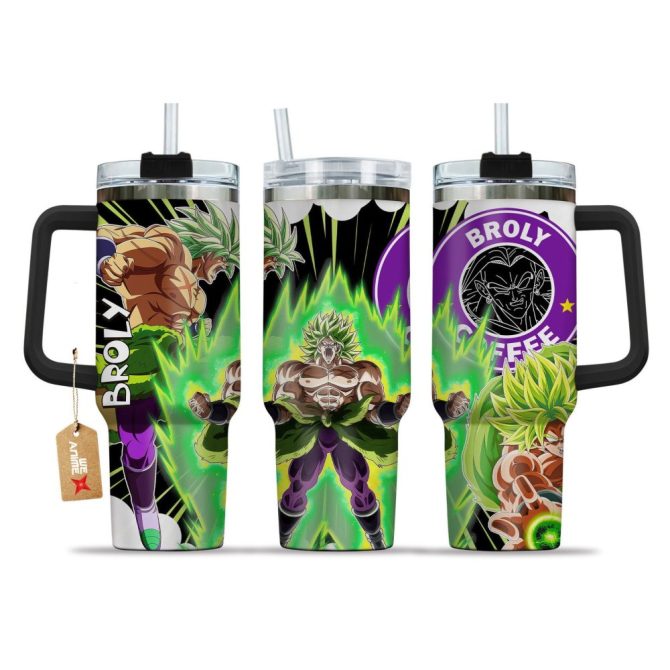 Broly Legendary Super Saiyan Dragon Ball Z Anime Custom Stanley Quencher 40Oz Stainless Steel Tumbler