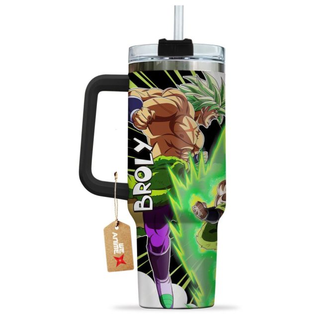 Broly Legendary Super Saiyan Dragon Ball Z Anime Custom Stanley Quencher 40Oz Stainless Steel Tumbler - Image 4
