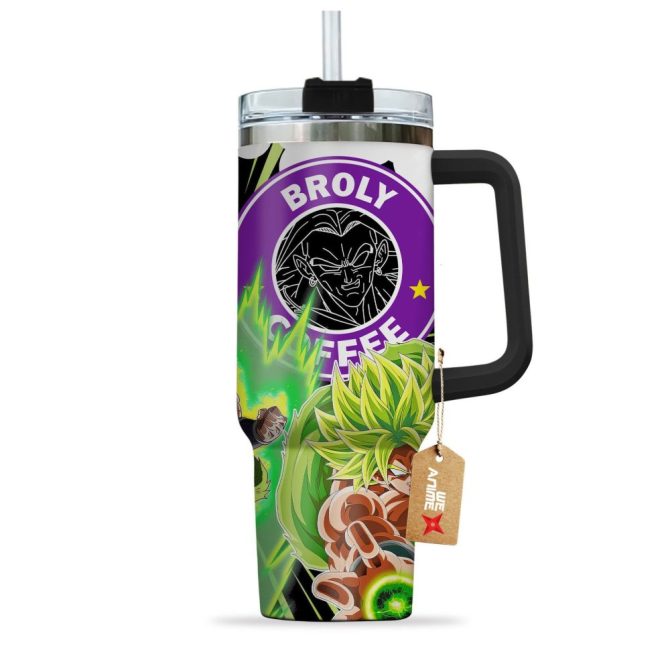 Broly Legendary Super Saiyan Dragon Ball Z Anime Custom Stanley Quencher 40Oz Stainless Steel Tumbler - Image 3