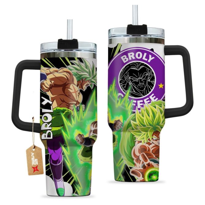 Broly Legendary Super Saiyan Dragon Ball Z Anime Custom Stanley Quencher 40Oz Stainless Steel Tumbler - Image 2
