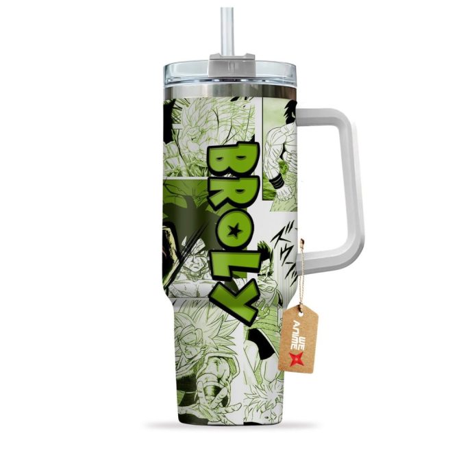 Broly Legendary Super Saiyan V2 Dragon Ball Z Anime Custom Stanley Quencher 40Oz Stainless Steel Tumbler - Image 3