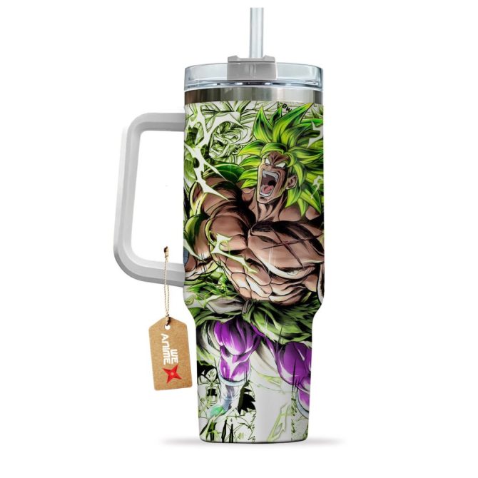 Broly Legendary Super Saiyan V2 Dragon Ball Z Anime Custom Stanley Quencher 40Oz Stainless Steel Tumbler - Image 4